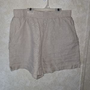 Cream Linen Shorts